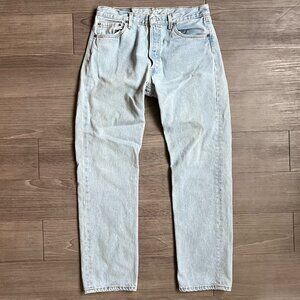 Vtg 90s Levi’s 501s Light Wash Straight Leg Button Fly Denim Jeans Size 33X31